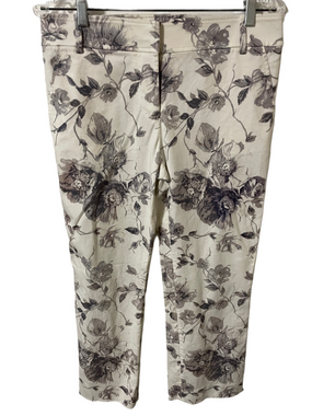 Tory Burch Cream Floral Print Pants Size 4